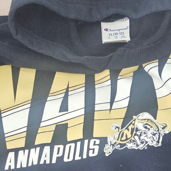 Champion Navy Youth Large 10-12 Naval Academy Hoodie Sweatshirt - Picture 5 of 5